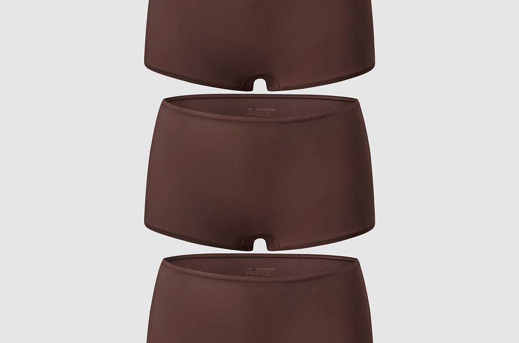 Women's Inbarely® Plus Mid Waist Boy Shorts 3 Pack Hazelnut (3pack)