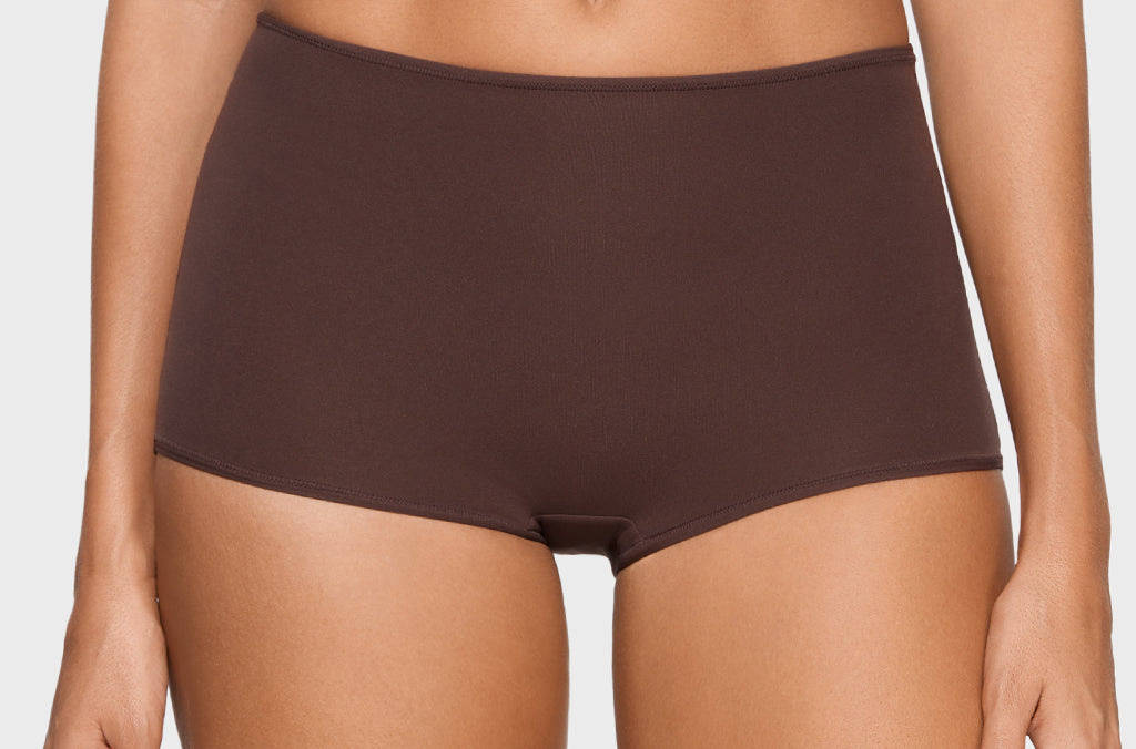 Women's Inbarely® Plus Mid Waist Boy Shorts 3 Pack Hazelnut (3pack)