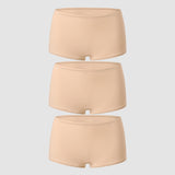 Women's Inbarely® Plus Mid Waist Boy Shorts 3 Pack Warm Beige (3pack)