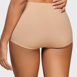 Women's Inbarely® Plus Mid Waist Boy Shorts 3 Pack Warm Beige (3pack)
