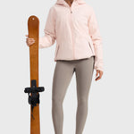 Women's Water-resistant Fleece Lined Pocket Leggings 28" Creamy Latte