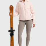 Women's Water-resistant Fleece Lined Pocket Leggings 28" Creamy Latte