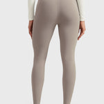 Women's Water-resistant Fleece Lined Pocket Leggings 28" Creamy Latte