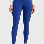 Women's Water-resistant Fleece Lined Pocket Leggings 28" Waves Blue