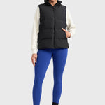 Women's Water-resistant Fleece Lined Pocket Leggings 28" Waves Blue