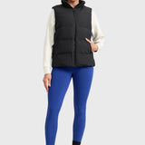 Women's Water-resistant Fleece Lined Pocket Leggings 28" Waves Blue