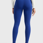Women's Water-resistant Fleece Lined Pocket Leggings 28" Waves Blue