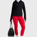 Women's Water-resistant Fleece Lined Pocket Leggings 28" Aurora Red