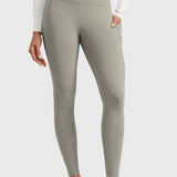 Women's Water-resistant Fleece Lined Pocket Leggings 28" Rocky Grey
