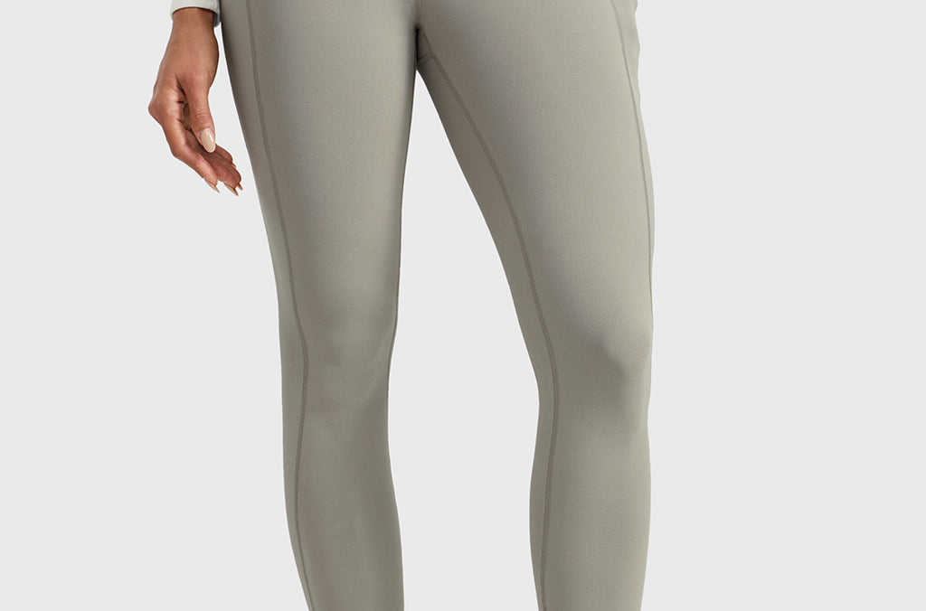 Women's Water-resistant Fleece Lined Pocket Leggings 28" Rocky Grey