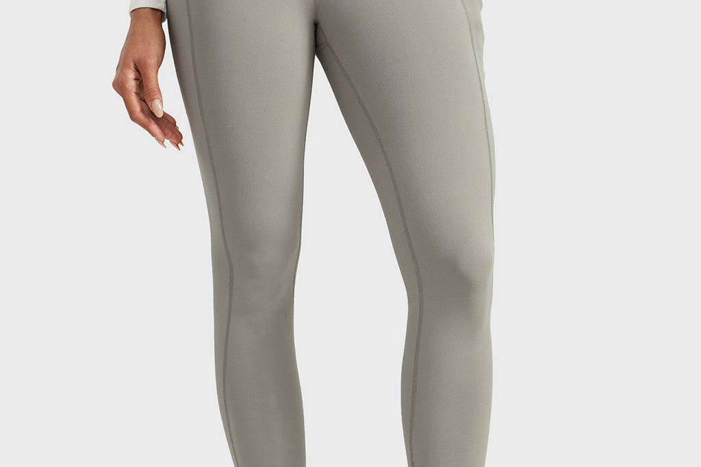 Women's Water-resistant Fleece Lined Pocket Leggings 28" Rocky Grey
