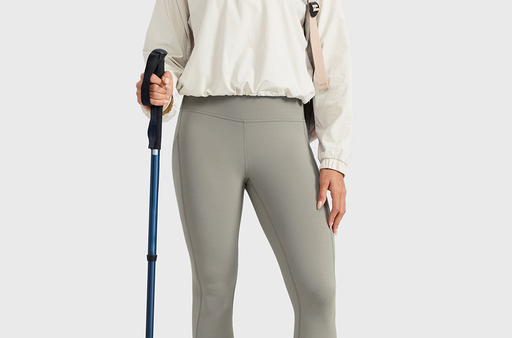 Women's Water-resistant Fleece Lined Pocket Leggings 28" Rocky Grey