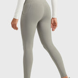 Women's Water-resistant Fleece Lined Pocket Leggings 28" Rocky Grey