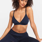 SOULVOR wireless V-neck triangle Bralette Black