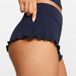 Modal Ribbed Fold Over Pleated Sleep Shorts Black