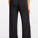 Modal Ribbed Wide Leg Casual Pants Light Khaki Heather