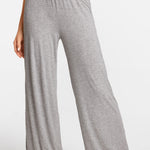 Modal Ribbed Wide Leg Casual Pants Black