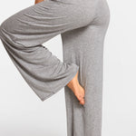 Modal Ribbed Wide Leg Casual Pants Twilight Gray