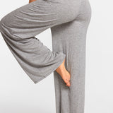 Modal Ribbed Wide Leg Casual Pants Twilight Gray