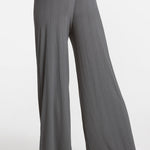 Modal Ribbed Wide Leg Casual Pants Black