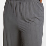 Modal Ribbed Wide Leg Casual Pants Black