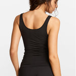 Modal Ribbed Sleeveless Lounge Tank Black