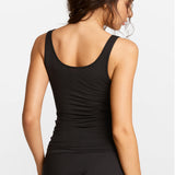 Modal Ribbed Sleeveless Lounge Tank Black