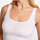 Modal Ribbed Sleeveless Lounge Tank White
