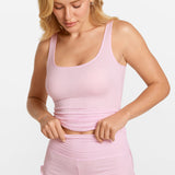 Modal Ribbed Sleeveless Lounge Tank Sweet Pink