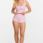 Modal Ribbed Sleeveless Lounge Tank Sweet Pink