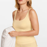 Modal Ribbed Sleeveless Lounge Tank Pale Yellow