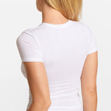 Modal Ribbed Short Sleeve Crew Neck T-Shirt Black