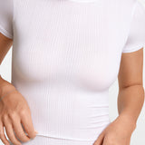 Modal Ribbed Short Sleeve Crew Neck T-Shirt Black