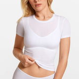 Modal Ribbed Short Sleeve Crew Neck T-Shirt Black