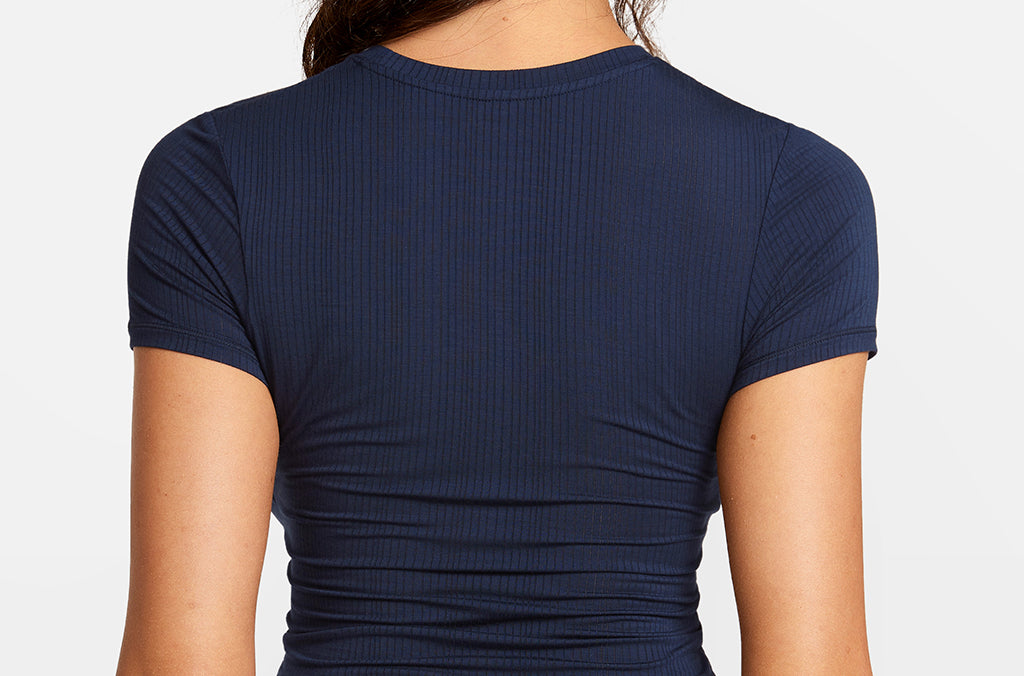 Modal Ribbed Short Sleeve Crew Neck T-Shirt White