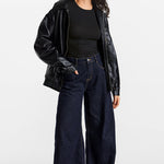 Modal Ribbed Long Sleeve Crew Neck T-Shirt Black