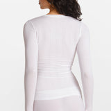 Modal Ribbed Long Sleeve Crew Neck T-Shirt Deep Ocean Blue