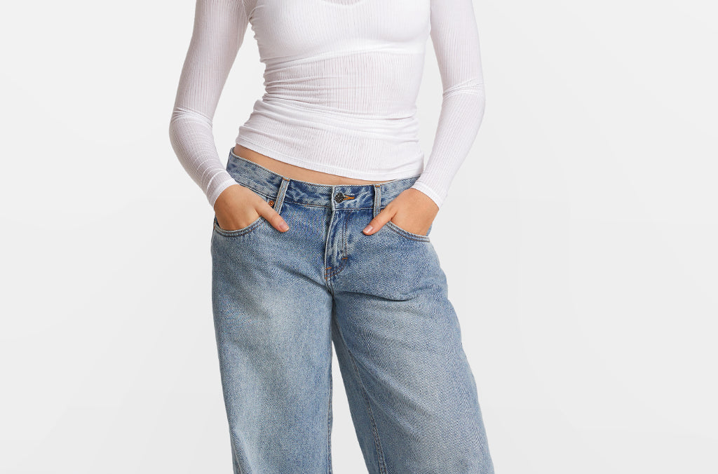 Modal Ribbed Long Sleeve Crew Neck T-Shirt Deep Ocean Blue