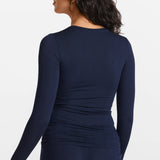 Modal Ribbed Long Sleeve Crew Neck T-Shirt Twilight Gray