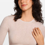 Modal Ribbed Long Sleeve Crew Neck T-Shirt White