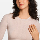 Modal Ribbed Long Sleeve Crew Neck T-Shirt White