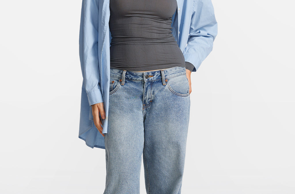 Modal Ribbed Long Sleeve Crew Neck T-Shirt Twilight Gray