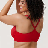 Women's Plunge Racerback Front Closure Bra Lipstick Red