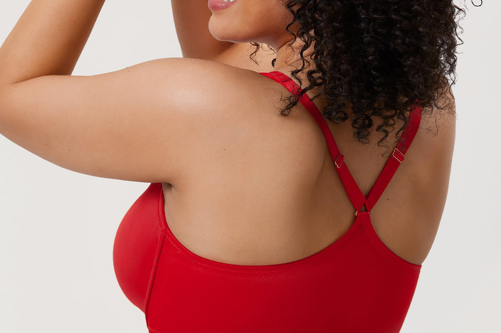 Women's Plunge Racerback Front Closure Bra Lipstick Red