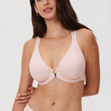 Women's Plunge Racerback Front Closure Bra Gentle Rose