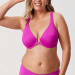 Women's Plunge Racerback Front Closure Bra Lipstick Red