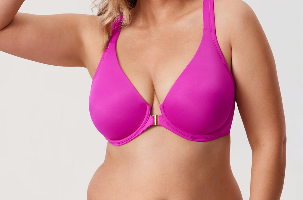 Women's Plunge Racerback Front Closure Bra Lipstick Red