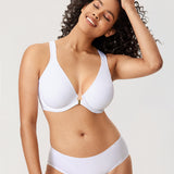 Women's Plunge Racerback Front Closure Bra Gentle Rose