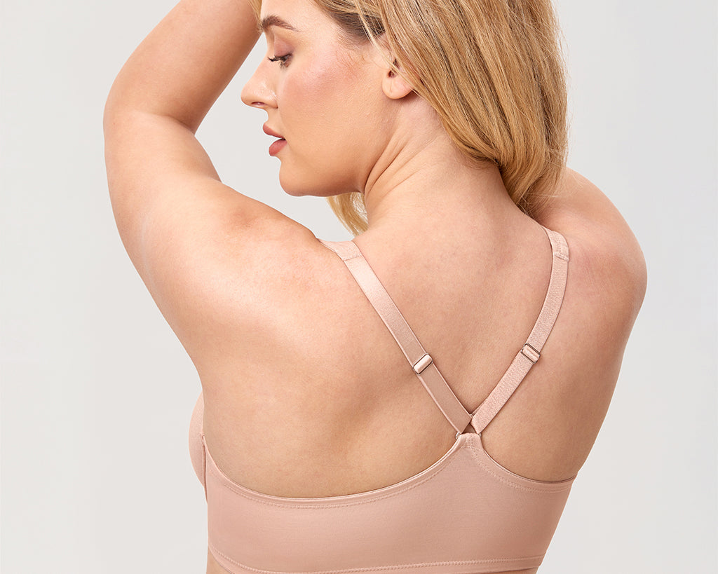 Women's Plunge Racerback Front Closure Bra Beige