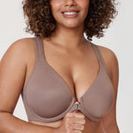 Women's Plunge Racerback Front Closure Bra Beige